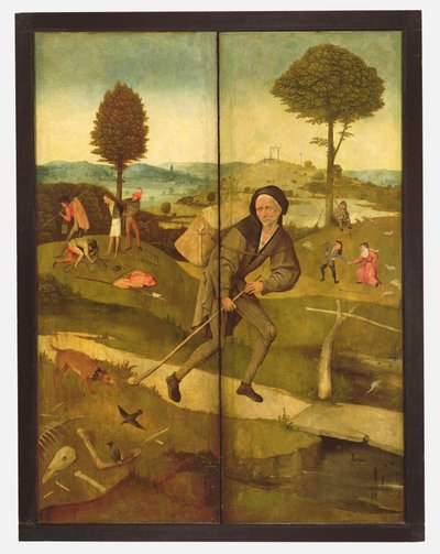 Haywain, Herkesin Yaşam Yolunda yürüdüğünü gösteren paneller kapalı by Hieronymus Bosch