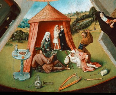 Şehvet. Yedi büyük günah tablosundan detay (tahta üzerine yağlı boya by Hieronymus Bosch
