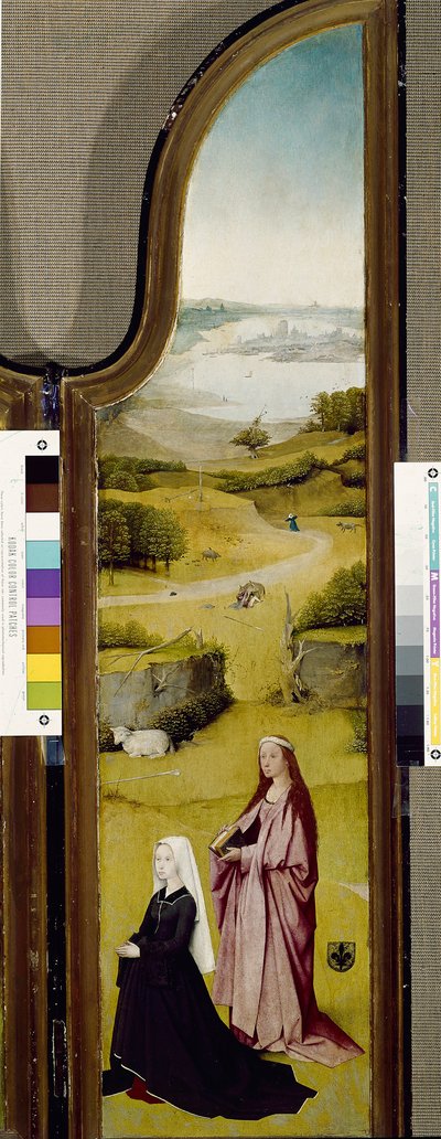 Romalı Aziz Agnes ve donör ile Epifani Üçlemesi (panelde yağ by Hieronymus Bosch