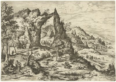Yahuda ve Tamar İncil ve mitolojik sahneleri olan manzaralar (dizi başlığı) by Hieronymus Cock