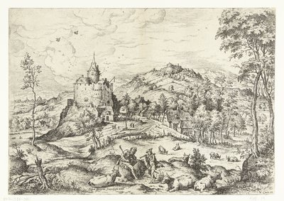 Merkür ve Argus İncil ve mitolojik sahneleri olan manzaralar (dizi başlığı) by Hieronymus Cock
