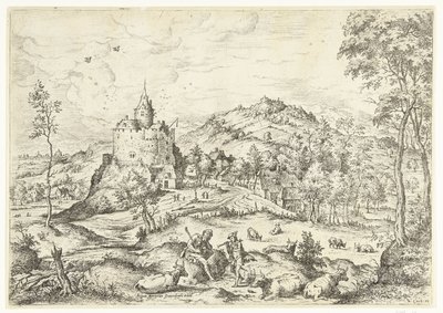 Merkür ve Argus İncil ve mitolojik sahneleri olan manzaralar (dizi başlığı) by Hieronymus Cock