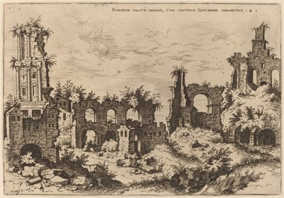 Septizonium ile Palatine Harabeleri by Hieronymus Cock