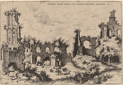Septizonium ile Palatine Harabeleri by Hieronymus Cock