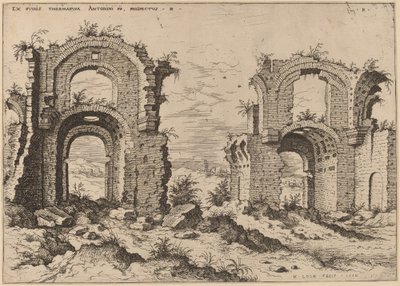 Diocletianus Hamamlarının İkinci Görünümü by Hieronymus Cock