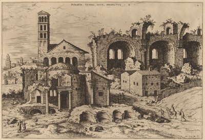 Augustus ve Faustina Tapınağı, Divus Romulus Tapınağı ve Konstantin Bazilikası by Hieronymus Cock