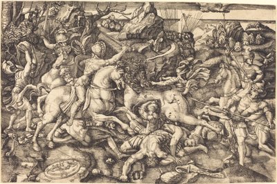Süvariler ve Piyadeler Arasındaki Savaş by Hieronymus Hopfer after Raphael