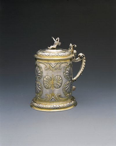 Tankard, Danzig, c.1700 (parsel yaldızlı gümüş) by Hieronymus II Holl