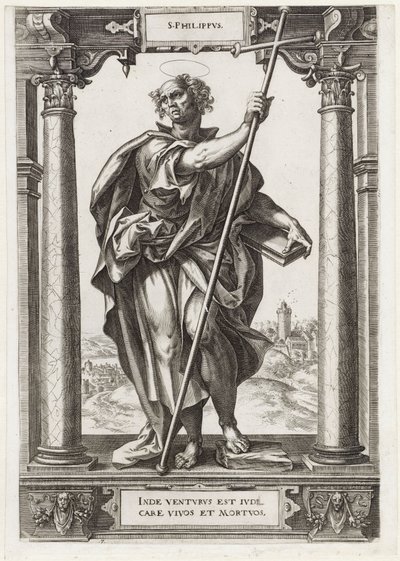 St. Philip S. Philippvs (nesne üzerindeki başlık) Mesih ve On İki Havari ve St. Paul (dizi başlığı) by Hieronymus Wierix