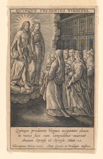 "Speculum Virginitatis" süitinden Beş Bilge Bakire by Hieronymus Wierix