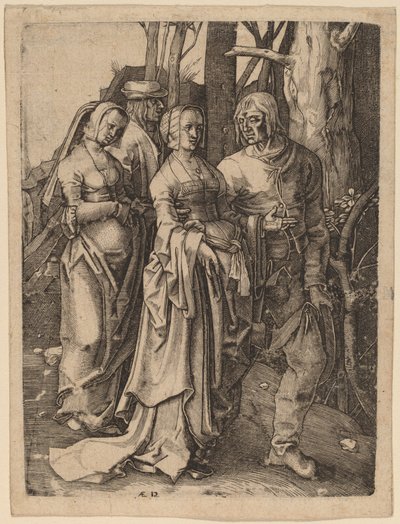 Ormandaki İki Çift by Hieronymus Wierix after Lucas van Leyden