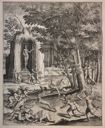 Cupids Oyunda. by Hieronymus or Jerome Wierix