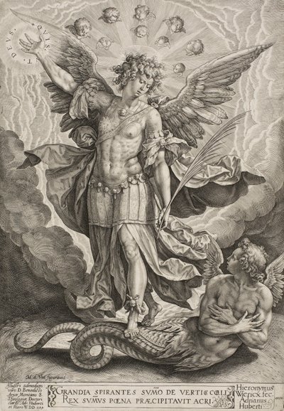 Aziz Michael Ejderhanın Üstünde Zaferi, 1584 by Hieronymus or Jerome Wierix