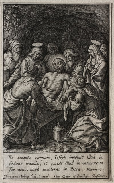 Tutku: Entombment. by Hieronymus or Jerome Wierix