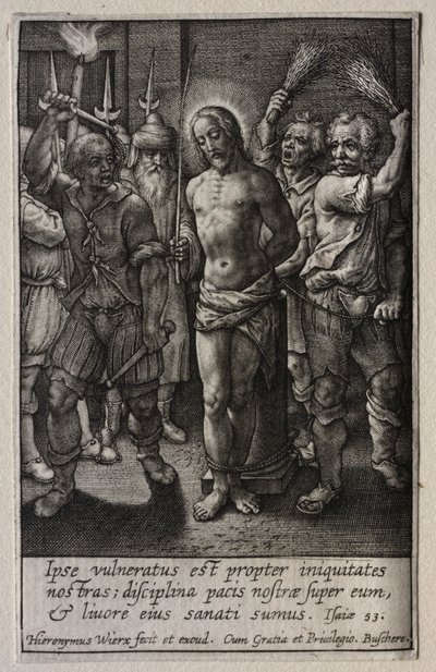 Tutku: Kırbaçlanma. by Hieronymus or Jerome Wierix