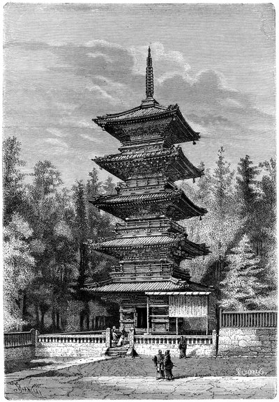 Budist tapınağı, Nikko, Japonya, 1895. by Hildibrand