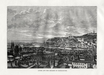 Lyon ve Croix-Rousse tepeleri, Fransa, 1879 by Hildibrand