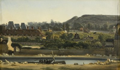 Saint Louis Hastanesi ve Buttes-Chaumont, Paris, 1830 dolayları (tuval üzerine yağlı boya) by Hippolyte Adam