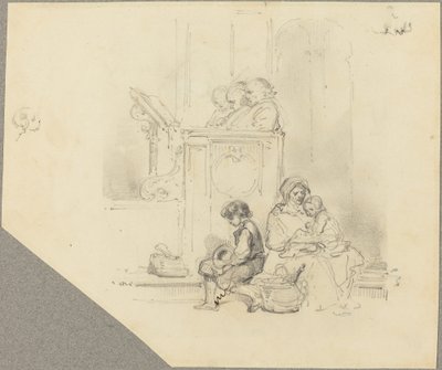 Bir Kilise Hizmetindeki Rakamlar by Hippolyte Bellange