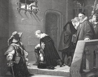 Lord Strafford infaz yolunda, AH Payne tarafından oyulmuş by Hippolyte Delaroche