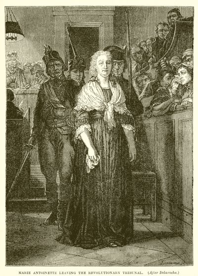 Marie Antoinette devrimci mahkemeden ayrılıyor by Hippolyte Delaroche