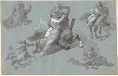 Dört Duruşta Nessus ve Dejanira ve Ölen Nessus by Hippolyte Lalaisse