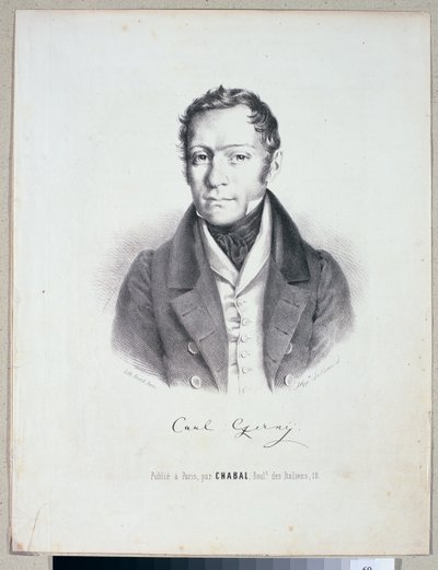 Huard tarafından oyulmuş Carl Czerny (1791-1857) by Hippolyte Lallemand