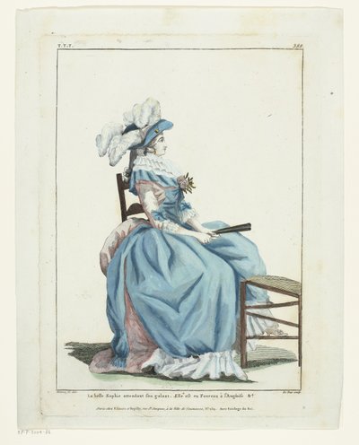 Fransız Modası ve Kostümleri Galerisi 1787, TTT.388: Bekleyen güzel Sophie... by Hippolyte Le Bas