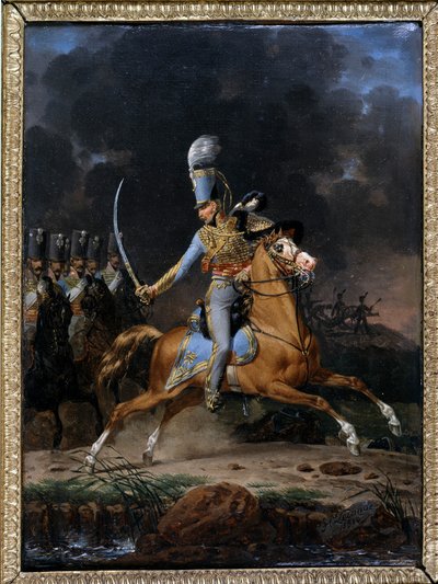 1815-1816 dolaylarında Albay de Hussard. Lecomte