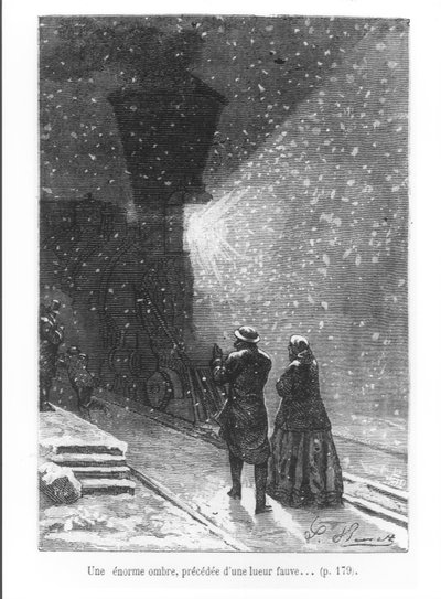 Muazzam Bir Gölge, Öncesinde Parlak Bir Işık, Pan tarafından kazınmış Jules Verne (1828-1905) tarafından 