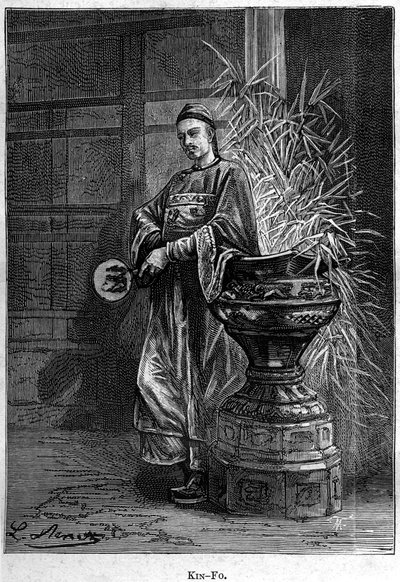Kin-Fo. Jules Verne'in romanı “Çin'deki Bir Çinlinin Sıkıntıları”nda, ed. Hetzel by Hippolyte Leon Benett