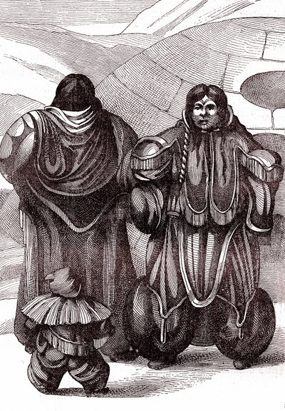 Eskimo ailesi. 1880 (Gravür) by Hippolyte Leon Benett