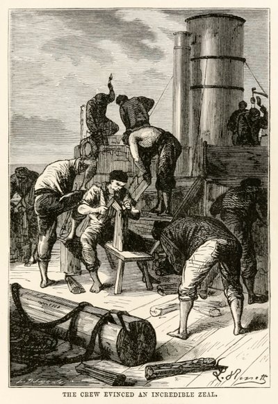 Mürettebat, Jules Verne (1828-1905), Louis Dumont (d. 1822), 1873 tarafından oyulmuş Seksen Günde Devri Alemden inanılmaz bir gayret gösterdi. by Hippolyte Leon after Benett
