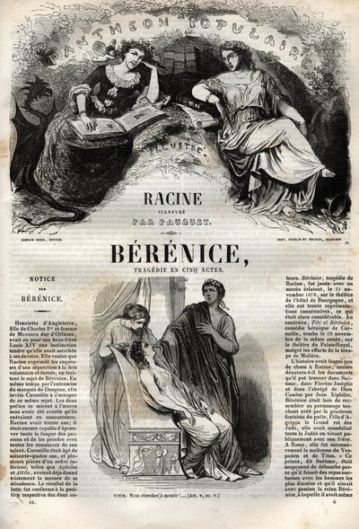 Beş perdelik Berenice trajedisi - Pauquet tarafından resmedilen “Jean Racine