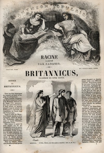 Beş perdelik Britannicus trajedisi - Pauquet tarafından resmedilen “Jean Racine