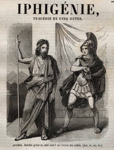 Iphigenie tragedie de Jean Racine - Pauquet tarafından resmedilen “” Oeuvres de Jean Racine” deki gravür ve Emile de La Bedolliere tarafından duyuru - 1851 by Hippolyte Louis Pauquet