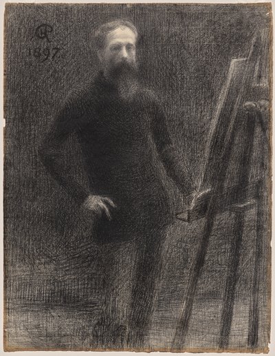 Şövalede Otoportre by Hippolyte Petitjean