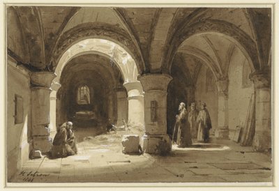 Rahipler ile manastır tonozları by Hippolyte Victor Valentin Sebron
