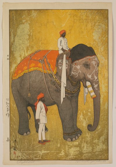 Fil, Showa dönemi by Hiroshi Yoshida