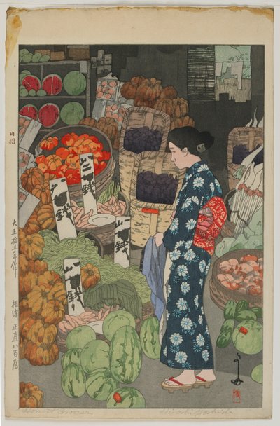 Dürüst Bakkal, Taisho dönemi by Hiroshi Yoshida