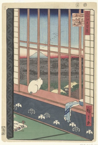 Asakusa pirinç tarlaları ve Torinomachi festivali by Hiroshige (I) , Utagawa