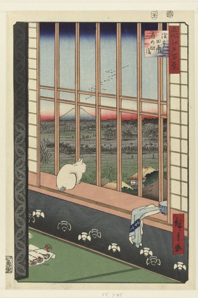 Asakusa pirinç tarlaları ve Torinomachi festivali by Hiroshige (I) , Utagawa