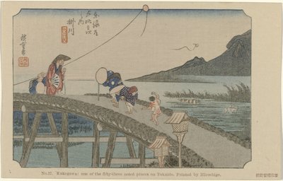 Kakegawa 27. Kakegawa: Hiroshige tarafından boyanmış Tokaido