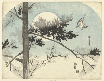 Guguk kuşu ve çam ağacı by Hiroshige (I) , Utagawa