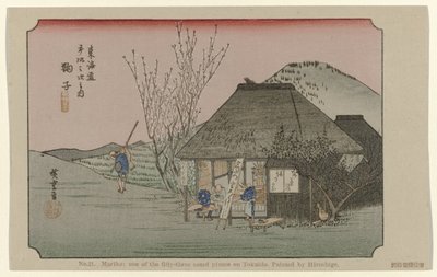 Mariko No. 21. Mariko: Hiroshige tarafından resmedilmiş, Tokaido