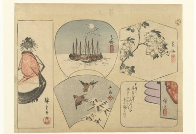 Beş kesik resim by Hiroshige (I) , Utagawa