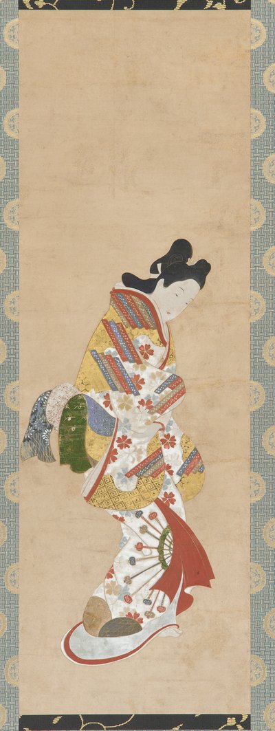 Ayakta duran kadın figürü, 18. yüzyıl. by Hishikawa Morofusa