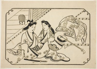 Küçük bir müzikten sonra, 12 erotik baskıdan oluşan isimsiz bir diziden by Hishikawa Moronobu