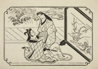 Ekranın Arkası, c.1673-81 by Hishikawa Moronobu