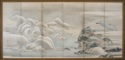 Peyzaj: dört mevsimden ikisi, sonbahar ve kış, Edo dönemi, 18. yüzyılın sonu ve 19. yüzyılın başı. by Hishikawa Sori